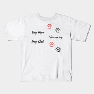 dog lover paws sticker pack design Kids T-Shirt